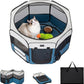 PETSFIT 29" Puppy Playpen with Removable Waterproof Mat & Zippered Roof | RV, Camping, Travel Dog Pen | Indoor/Outdoor Whelping & Cat Observation Space(29.5"x29.5"x16.5"H)