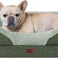 EHEYCIGA Memory Foam Dog Bed for Medium Size, Orthopedic Dog Sofa with Sides and Waterproof Liner, Washable Bolster Pet Couch with Removable Cover, 30x20x6.5 Inch, Green
