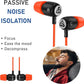 LUDOS Clamor Wired Earbuds in-Ear Headphones, 5 Years Warranty, Earphones with Microphone, Noise Isolating Ear Buds, Memory Foam for iPhone, Samsung, School Students, Kids, Women, Small Ears - Coral