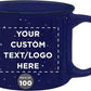 DISCOUNT PROMOS Custom Ceramic Campfire Coffee Mugs 13 oz. Set of 100, Personalized Bulk Pack - Perfect for Tea, Espresso, Cappuccino, Hot Cocoa - Blue