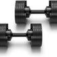 NÜOBELL® Adjustable Dumbbell Set, 5-50 LB or 5-80 LB, Easy Twist 2024-25 Model, All-In-One Weights Set (Pair) for Home, Original Manufacturer
