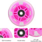 8pcs Inline Skate Wheels Led Light-Up Wheels 64/70/72/76/80mm w/Bushings 85-88A for Kids and Youth Beginners Children's Inline Skates Indoor/Outdoor Use (Pink, 80mm)