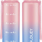 OLDLEY 32 oz Water Bottle, Motivational Water Bottle with Time Marker, Sports Water Bottle With Strap, Leakproof & BPA Free Large Water Bottles for School, Gym, Travel, Outdoor, Tritan,Pink&Blue