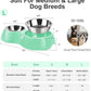 Elevated Dog Bowls Set - Non-Slip Raised Pet Feeder with Medium (2 Cups) & Large (4 Cups) Stainless Steel Bowls - Includes Durable Resin Stand for Puppies, Adult Dogs & Cats - Green