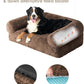 EHEYCIGA Foldable Human Dog Bed, Orthopedic Memory Foam Human Sized Dog Bed, Waterproof Pet Bed for People, Faux Fur Pet Couch for Adult, Brown, 72"x44"x11"