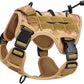 Heavy-Duty Tactical Dog Harness for Large Dogs, No Pull Adjustable Reflective Pet Vest with Molle System, K9 Military-Grade Control for Service Training, Outdoor & 10+ Breeds, Khaki Camo, Small