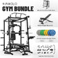 Mikolo All-in-One Smith Machine Home Gym with 230lbs Weight Plates, Power Cage with Cable Crossover, LAT Pulldown, Squat Rack & Adjustable Weight Bench