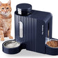 Gardner Pet Automatic Gravity Cat Food Feeder and Water Dispenser Stainless Steel Two-in-One Set Large Capacity Dispenser for Pets Dogs, Puppies, Kittens