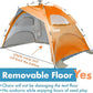 Beach Tent Pop Up Beach Sun Shade Tent with UPF 50+ UV Protection, Removable Floor Zippered Privacy & Ventilation Sun Shelter Family 3 to 4 Person