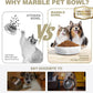 White Dog Bowl, Marble Dog Food Bowl, Non-Slip Water Dish Large, Heavy Duty Pet Bowl for Large Dogs, African Natural Marble, Holds 6 Cups(6lbs)