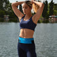 WATERFLY Running Belt Fanny Pack: Slim Waist Bag for Men Women, Workout Fitness Phone Holder for Exercise Marathon Jogging-Blue
