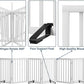 Dog Gates for Doorways Extra Wide 110inches (9ft), Wooden Freestanding Pet Gates for Dogs with 4 Support Stands, Foldable Gates for Dogs Indoor