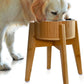 Elevated Dog Bowls for Large Breed - (15-Inch Tall, 74-oz Cap), Deter Ants and Bugs - Raised Single Feeder, Suitable for Dry and Wet Pet Foods - Bamboo with Stainless Steel Dish