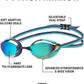 ARENA Unisex Python Racing Swim Goggles for Men and Women Anti-Fog No Leak Max Comfort Dual Strap, Mirror/Non-Mirror Lens