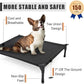 Elevated Dog Bed for Large Dogs, Raised Dog Cot Fits Up to 120 LBs, Heavy Duty Pet Cots with Durable Supportive Teslin Recyclable Washable Mesh, Indoor & Outdoor Pet Bed, Black