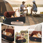Dog Car Seat for Large Medium Dogs, Pet Car Seat Under 55 lbs or 2 Puppies, Removable Washable Pets Travel Booster Bed for Automotive Backseat with Comfy Thick Cushion, 2 Safety Leashes(Black/Brown)