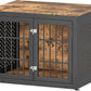 32" Heavy Duty Dog Crate Furniture for Small and Medium Dogs, Metal Kennel for High Anxiety Dogs, Chew Proof Pet Cage Indoor, Decorative Dog Kennel End Table