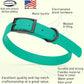 Dogline Biothane Waterproof Dog Collar Strong Coated Nylon Webbing with Black Hardware Odor- Proof for Easy Care Easy to Clean High Performance Fits Small Medium or Large Dogs, Teal