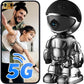 Indoor Camera 2K HD 5G/2.4Ghz WiFi Pet Robot Camera Motion Detection and Alarm,Two-Way Talk,Color Night Vision, Nanny Cam Compatible with Alexa（Black）