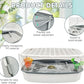 Hamiledyi Small Turtle Tank with Lid and Water Pump Acrylic Turtle Aquarium Starter Kit Easy to Change Water Multi-Function Area Reptile Habitat for Turtles Hermit Crabs Crayfish Tortoises (Medium)