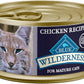 Blue Buffalo Wilderness High-Protein & Grain-Free Wet Cat Food Paté for Adult Cats 7+, Made with Natural Ingredients, Chicken Recipe, 3-oz. Cans (24 Count)
