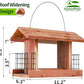 Solution4Patio US Cedar Hopper Bird Feeder for Outdoors Hanging, Handcrafted Wood Double Suet Cage & Clear View Windows, Squirrel-Proof Wild Bird Feeder for Cardinals, Finches, Chickadees