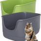 Gefryco Jumbo Cat Litter Box with High Sides, Extra Large for Muti Cats Open Big Cat Litter Box Anti-Splashing, High Wall Litter Tray for Indoor Medium and Large Cats(2Pack)