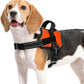 rabbitgoo Dog Harness Medium Sized, Easy On Pet Vest with One Buckle, No Pull Adjustable Service Harness with D-Ring & Handle, Reflective for Safety Walking, Training, Orange, M