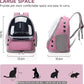 Cat Backpack Carrier, Breathable Cat Carrier Large Space Bubble Pet Backpack for Kitty Small Dog up to 15lbs, Transparent & Foldable Pet Carrier for Travel Hiking（Pink）