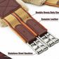 Jeereal Fleece English Girth | Breathable Horse Girth for English Saddle with Double Heavy Duty Elastic - Genuine Leather and High-Strength Webbing Stitched