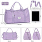 FIORETTO Womens Gym Tote Duffle Bag with Wet Pocket & Shoe Compartment, Sports Duffel Overnight Weekender Hospital Workout Carry on Bag for Girls, Ideal for Travel, Swimming, Dance, Ballet Purple