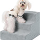 Dog Stairs for Small Dogs,13" H,3-Step Dog Steps for Bed and Couch with High Density Foam,Non-Slip Pet Steps for Doggy and Cat,Pet Stairs with a Washable Cover,Grey