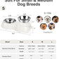 Stainless Steel Dog Bowls Set – Dual Non-Slip Pet Dishes with 2 Small (4oz*2) Bowls & Durable Resin Stand,Food & Water Feeder for Puppies, Kittens, and Small Breed Dogs– White