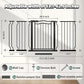 53.1-62.5 Inch Extra Wide Baby Gate, Pressure Mounted Dog Gate Indoor, Walk Thru Pet Gate for Cat Dog Child,Pet Gates for The House Doorway Black