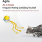 Interactive Cat Toy – Motion Activated Rolling Ball with LED Lights & 3 Play Modes & Two Different Tails - Best Toy for Indoor Cats & Kittens to Stay Active and Stimulate Hunting Instinct (Yellow)