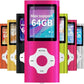 Mymahdi MP3 Player Portable Music Player, 1.8 Inch LCD Screen with Video/Voice Record/FM Radio/E-Book/Photo Viewer, Max Support 64GB Pink