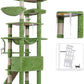Heybly Tall Cat Tree,78 inch Multi-Level Cat Tower for Indoor Cats, 2 Widened Plush Perches Cat Condo with Scratching Board and Big Caves, Green HCT033GR