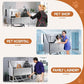 Albott 34 Inch Stainless Steel Dog Washing Station with Non-Slip Steps, Sprayer, Faucet, Tow Rope – Professional Pet Bathtub for Small Dogs, Great for Home, Garage, Salon (Left Door)