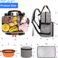 Modoker Dog Travel Bag, Airline Approved Backpack for Pet Accessories Organizer, Tote Weekend Bag with 2 Dog Food Storage Containers, 2 Collapsible Dog Bowls, 1 Pet Mat, Grey