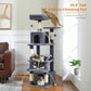 PAWZ Road Cat Tree, 53.5 Inches Tall Cat Tower with Spacious Hammocks, Condos and Scratching Posts, Cat House with Dual Padded Perches for Indoor Large Cats-Dark Gray