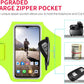 Running Armband with Earphone Bag Cell Phone Armband for iPhone 16 15 Pro 14 Plus 13 11 XR XS, Galaxy S24/S10 Water Resistant Sports Phone Holder Case & Zipper Slot Car Key Holder for 6.7 inch Phone