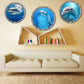 9PCS Ocean Animals World Under Sea Decor Sea Turtles Dolphins Fishes Sharks Coral Removable 3D Peel and Stick Vinyl Stickers