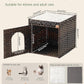 Cat Beds for Indoor Cats Extra Large Double Cat Cave Pet Cube, Handwoven Rattan Cat Houses with Double-Sided Soft Cushions, 18.5 x 20.5 x 19.1 Inches Foldable Hideaway in Living Room Brown