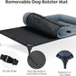 Veehoo Cooling Elevated Dog Bed with Fluffy Plush Bolster Cushion, Indoor Raised Dog Beds for Large Dogs, Soft Pet Sofa Cot with Removable Washable Mat, No-Slip Feet, 32 x 25 inches, Haze Blue