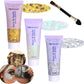 Body Glitter Face Glitter Gel: Singer Concerts Disco Festival Rave Accessories Face Glitter Makeup 150ml Chunky Sequins Mermaid Face Body Hair Glitter Gel (White&Silver&Gold)