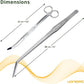 2PCS 15" Curved Aquarium Tweezers Long and 9.8" Aquarium Scissors, Feeding Tongs and Scissors with Protective Cap, Stainless Steel Aquascaping Tools for Plant Trimming and Reptile Feeding
