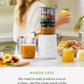 Nama J3 Compact Cold Press Juicer – Space Saving & Self Feeding for Hands-Free Operation – Lightweight, Portable Zero Waste Slow Masticating Juicer – Easy Cleanup & Assembly - White