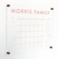 Personalized Clear Acrylic Calendar for Wall, Calendar Whiteboard for Wall, Dry Erase Wall Calendar, Wall Calendar Organizer System for Home (Block, Blush, 23"W x18.5"H)