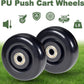 4" x 1.25" Push Cart Wheels PU Caster Wheel Workbech Wheels, Grocery Cart Wheels, Replacement Just Wheels for Platform Trucks, Rolling Instrument Road Cases, Trolleys 4 Inches Wheels 3/8" axle