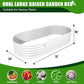 A ANLEOLIFE 6X2X1.5 ft Galvanized Raised Garden Beds Outdoor, Oval Round Metal Planter Box for Planting Vegetables Flowers Herb, Anti-Rust & Easy-Setup, Antique White